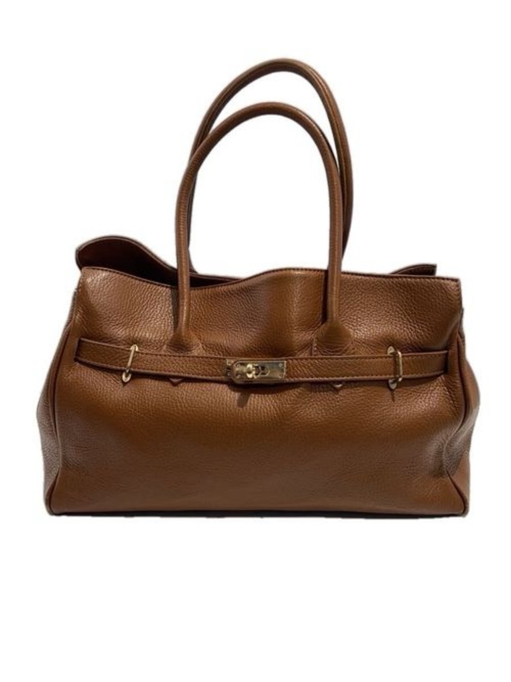 AULENTTI Camel Brown Leather Tote Bag